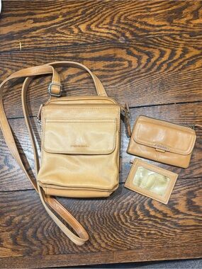 Fossil Leather Purse Bag, Wallet, and ID Holder